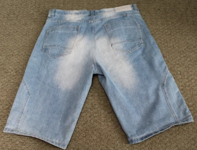 Pantalones Cortos de Jean Y2K Sean John Sueltos Hip Hop Azul Desteñido 38 (Real 41 x 15) Foto 1 de 4