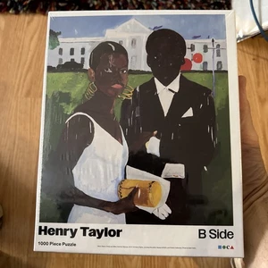 Henry Taylor B Side MOCA 1000 Pc Art Puzzle Cicely & Miles Visit the Obamas NEW - Picture 1 of 4