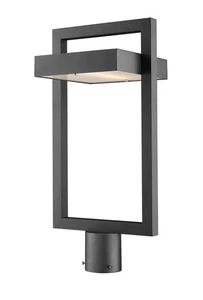 Luttrel 1-Light Outdoor Post Mount Fixture Light In Black - Picture 1 of 1