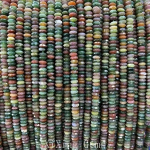 2x5 mm Natürliche Facettierte Indische Achat Rondelle Scheibe Zwischenring Perlen für Schmuck Herstellung - Bild 1 von 6