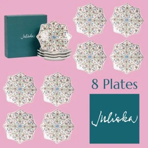 Plato de cóctel lateral festoneado Juliska Villa Sevilla 2 juegos, 8 platos cambray - Imagen 1 de 13