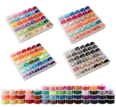 144Colors Prewound Bobbin Thread Plastic Size A SA156 Class 15 Polyester Thre... - Image 1 of 4