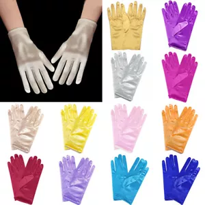 Damas Guantes de Muñeca Cortos Cuentas de Perlas Satén Vestido de Fiesta Baile de graduación Noche Boda NUEVO - Imagen 1 de 41