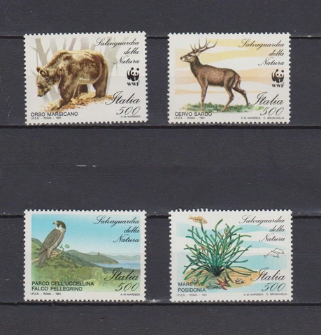 S17186) Italy MNH 1991 Wwf , Animals 4v Cover