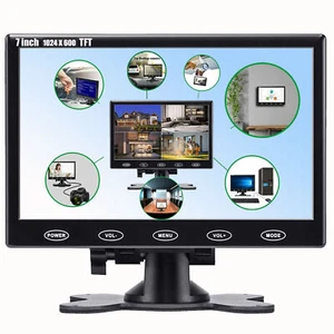 7"/9"/10" LCD CCTV Car Monitor PC Screen AV/RCA/VGA/HDMI 1080P for Raspberry Pi - Picture 1 of 30