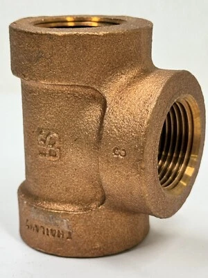 TEE Bronze 1" Class 250 Female NPT Thread Ends - Image 1 of 4