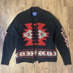 PENDLETON Cowichan Knit WOOL Cardigan Jacket zip up sweater size S - Picture 1 of 7