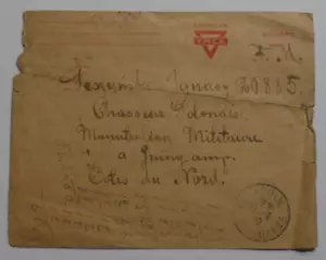 STAMPMART : AMERICAN YMCA WW I SOLDIERS MAIL WW I COVER TO FRANCE COTES DU NORD - Picture 1 of 2