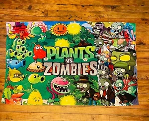 Plants Versus Zombies Birthday Party Tablecloth Party Decor Banner 59 X 38 - Picture 1 of 4