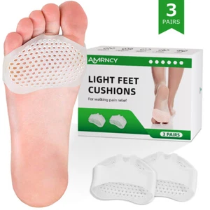 12 Stück Silikon Ball Fuß Gel Pads Vorfuß Mittelfuß Stress Schmerzlinderung Kissen - Bild 1 von 7