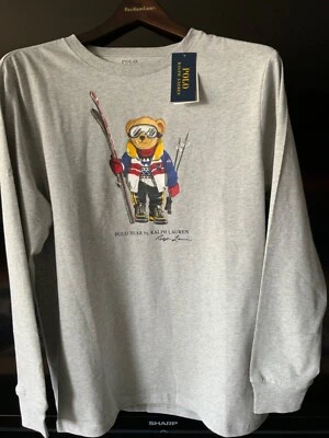 Polo Ralph Lauren Iconic Ski  Bear LS Tee Shirt Sz L youth 14-16 fits adult NWT - Image 1 of 4