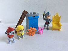 PAW Patrol Rescue Knights Ryder Figure Lot Castle Ladder Throne Marshall Rubble