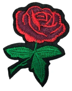 Patch Sew On Iron On Embroidered Clothing Hats Jackets Coat ROSE FLOWER A160 - Picture 1 of 3