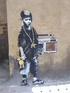 Banksy Ghetto Boy (Dalston) Ed.300 Printed Signature Ed.number pencil Italy - Foto 1 di 1