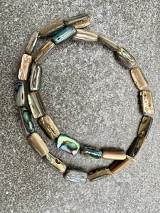 Abalone Perlen, 15 mm , Perlmutt Perlen Strang 39 cm - Bild 1 von 5