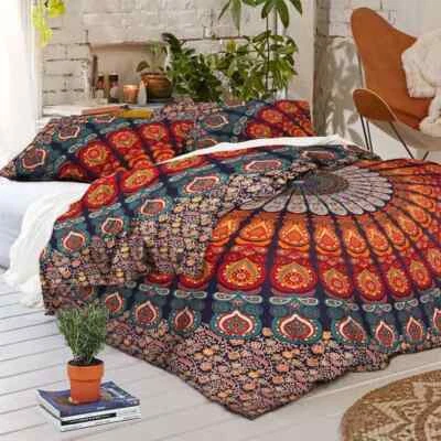 Mandala Duvet Cover Set 3 Pcs 1 Duvet Cover 2 Pillow  Cover Bedding - Image 1 of 4