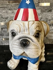HUMANE SOCIETY Patriotic Bulldog 9” Resin July 4th Figurine NWT - Picture 1 of 5