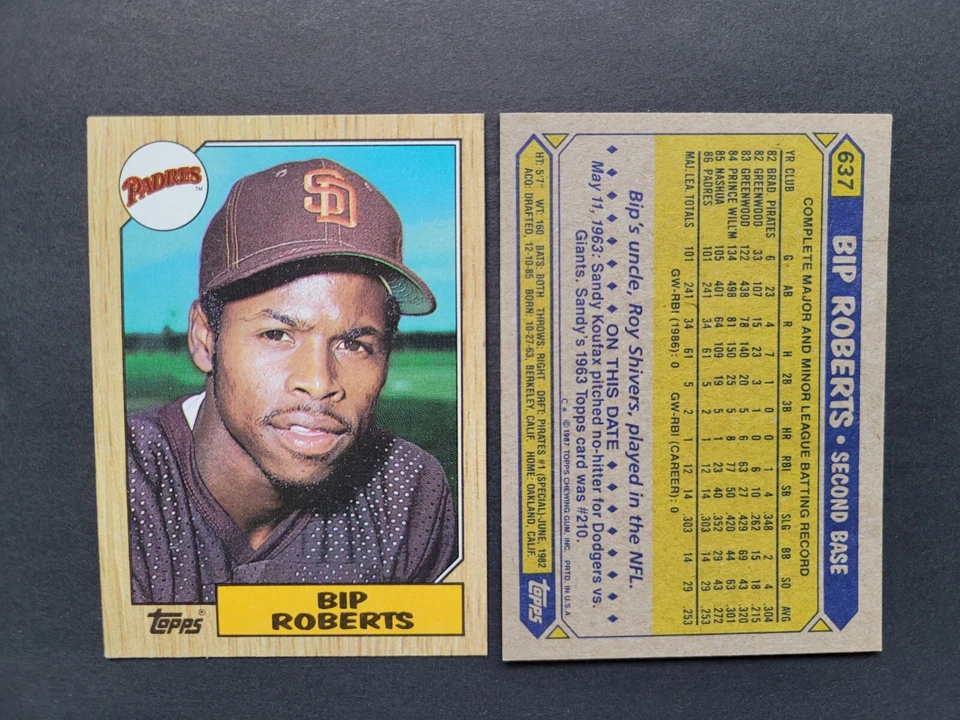 BIP ROBERTS CARDS Your Pick TOPPS Fleer Donruss UpDeck Score 1986 Rookie to 1993 - Image 1 of 1