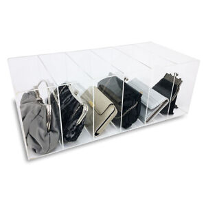 NEW! DELUXE 6 SLOT ACRYLIC PURSE/CLUTCH/WALLET ORGANIZER - POCKETBOOK STATION