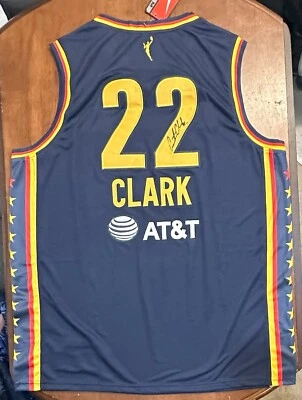 Caitlin Clark Indiana Fever Nike BLUE STITCH FACSIMILE AUTO SIGNATURE JERSEY MEN - Image 1 of 4