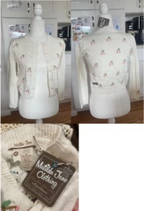 Matilda Jane White Cherries Knit Jacket NWT Size 10 - Picture 1 of 1