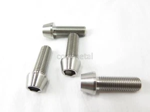 4pc Titanium tapered Bolts M10x30x1.25mm Allen hex Socket Cap head  metric Screw - Picture 1 of 4