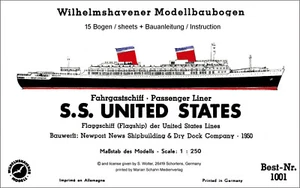 Möwe-Modell 1001 "Passagierschiff UNITED STATES"  Kartonmodell / Papiermodell - Bild 1 von 2