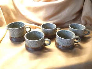 Purbeck Pottery 'Portland' ~ Vintage ~ Jug and 4 x Coffee Cups - Mint Cond. - Picture 1 of 6