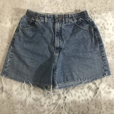 Vtg 90s Lee Denim Cutoff Jean Shorts Womens 26-32 High Rise Mom USA Made Stretch - Image 1 of 4