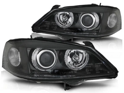 Faros de Ojos de Ángel Angel Eyes Faros para Opel Astra G Año Fab. 98-05 Negro - Imagen 1 de 4