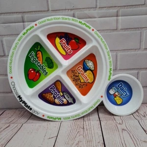 Kids Good Nutrition Plastic 5 Sections Divided Plate BPA Free, Microwave Safe - Picture 1 of 8