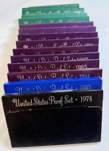 Lot Of Fifteen United States Mint Proof Sets-1974,1983-85,1987-90,1992-98 - Picture 1 of 5