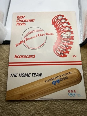 Lot Of 3 Cincinnati Reds 1987 Programs - Yearbook, Spring Training, & Scorecard - Image 1 of 4