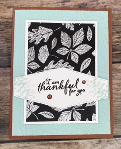 Stampin Up card kit Thankful for You Fall Harvest Leaves Friendship - 4 cards - Picture 1 of 3