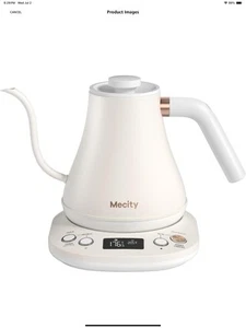 Mecity HB-3166M Elektrischer Schwanenhals Wasserkocher 0,8L Temperaturregelung Farbe Beige - Bild 1 von 20