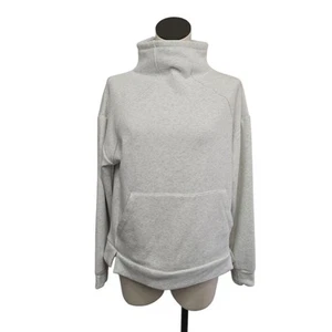 Athleta Girl XXL 16 Light Grey Heather Crazy Cozy Cowl Neck Sweatshirt Pullover - Picture 1 of 9