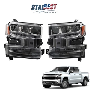 Pair LED Headlight Headlamps Left+Right For Chevrolet Silverado 1500 2019-2020 - Picture 1 of 13
