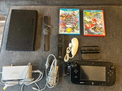 Nintendo Wii U Deluxe 32GB Black Console (Tested with 2 games. MARIO) - Image 1 of 4