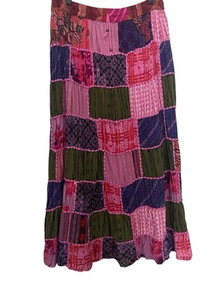 Ana & Kate Womens Patchwork Maxi Skirt Size XL Pinkish Festival Hippie Boho Flow - Image 1 of 4