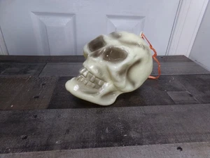 Vintage Halloween Blasform Skelett Schädel Kunststoff 8 Zoll hängende Dekoration - Bild 1 von 13