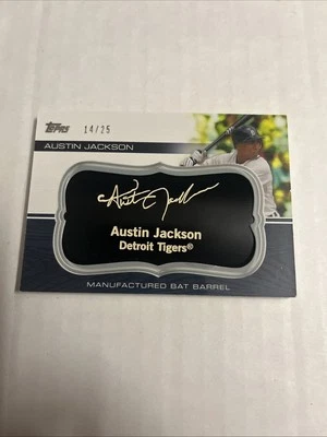 2010 Topps Update Manufactured Bat Barrel Austin Jackson 14/25 - Image 1 of 2