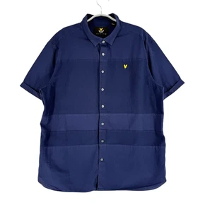 Lyle & Scott Men Casual Short Sleeve Blue Shirt Size 2XL - Picture 1 of 8