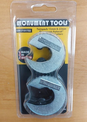 MONUMENT AUTOCUT 15 & 22MM TWIN PACK - PIPE SLICE CUTTER - MON17151722 - Image 1 of 2