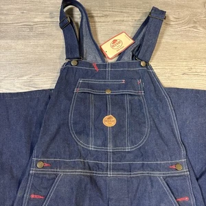 32x38 Red Kap Men's Denim Bib Overall Bibs Overalls Uniform BD10DNC Red Stitch - Picture 1 of 8