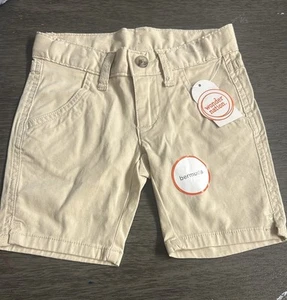 Wonder Nation Girl’s Chino Bermuda Shorts Beige Adjustable Waist Size 4 - Picture 1 of 8