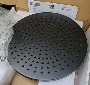 NEW Delta 52158-BL25 Universal Raincan Showerhead 12" Matte Black 2.5 GPM - Picture 1 of 12