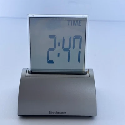 Brookstone Travel Alarm Clock Digital LCD Display Bedside Desk Tabletop - Image 1 of 4
