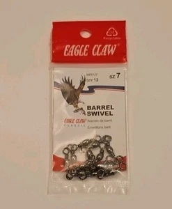 Eagle Claw Size 7 Barrel Swivels BBS127 12 QTY - Picture 1 of 2