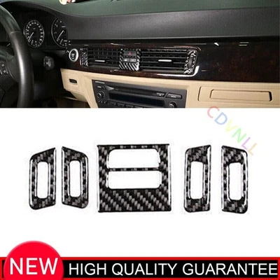 Console médio de fibra de carbono real acabamento de ventilação saída de ar para BMW 3-Series 2005-2012 - Imagem 1 de 4