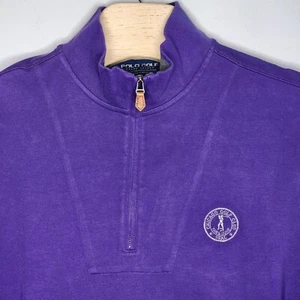 Vintage Polo Golf Ralph Lauren 1/4 Zip Purple Vest Men Size XL READ DESCRIPTION - Picture 1 of 15